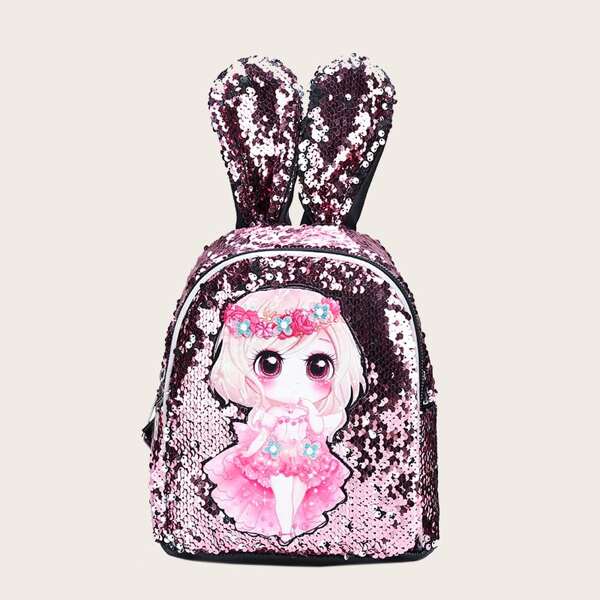 

Girls Cartoon Graphic Sequin Backpack