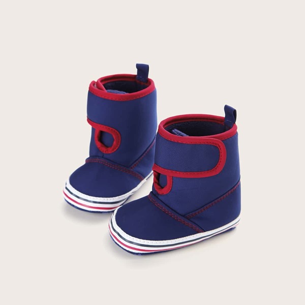 

Baby Boys Contrast Piping Trim Wrap Boots, Navy