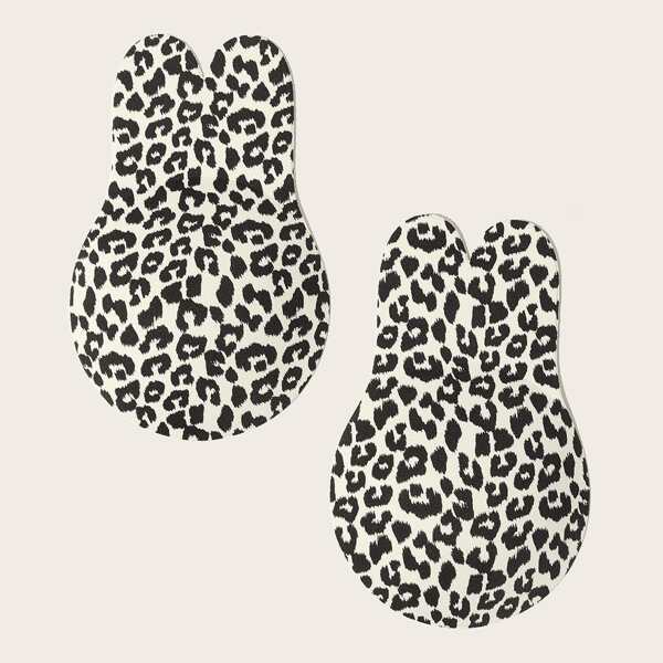 

1pair Plus Leopard Self Adhesive Nipple Cover, Multicolor