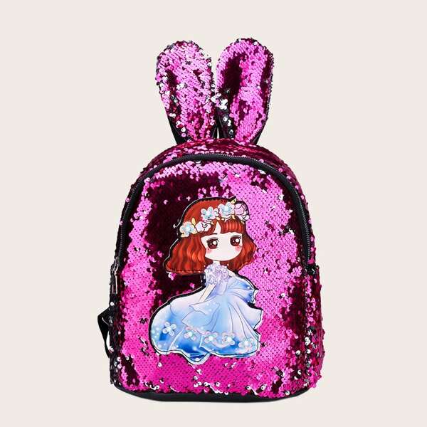 

Girls Cartoon Graphic Sequin Backpack