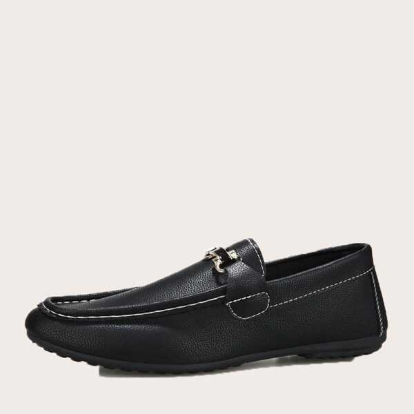 

Men Metal Detail Stitch Trim Loafers