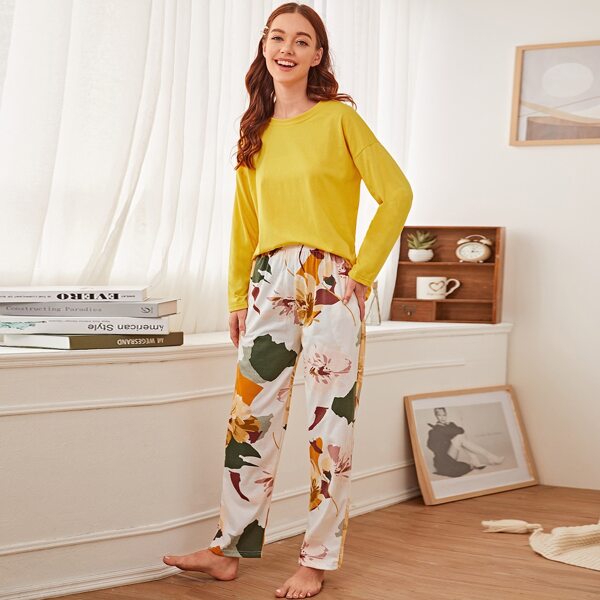 

Floral Print PJ Set, Multicolor