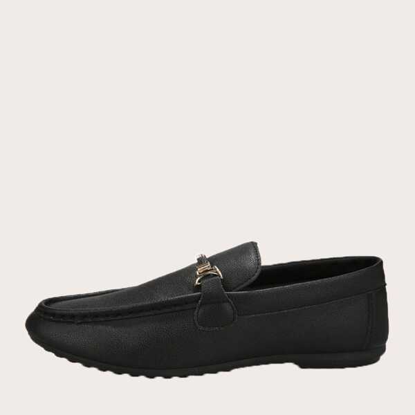

Men Metal Detail Stitch Trim Loafers