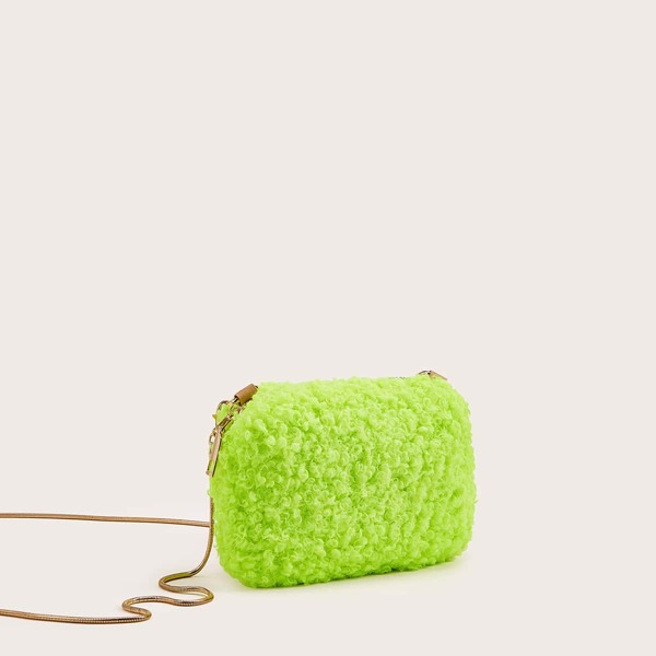 

Teddy Chain Crossbody Bag, Green