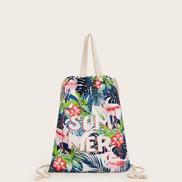 

Floral & Letter Graphic Backpack