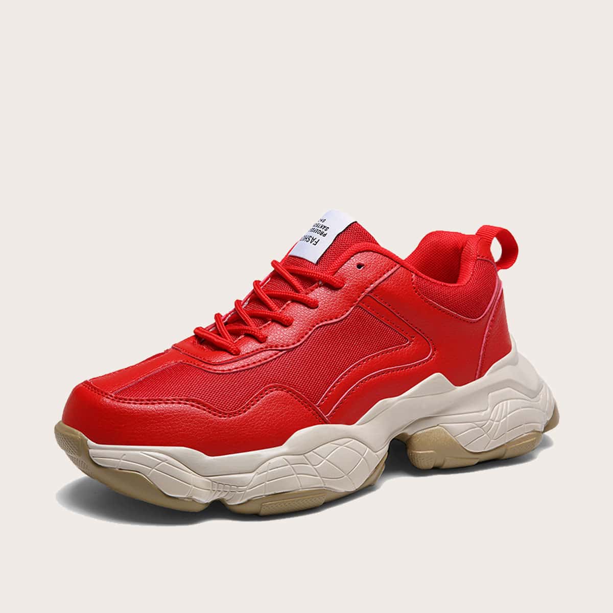

Guys Lace Up Front Chunky Sneakers, Red