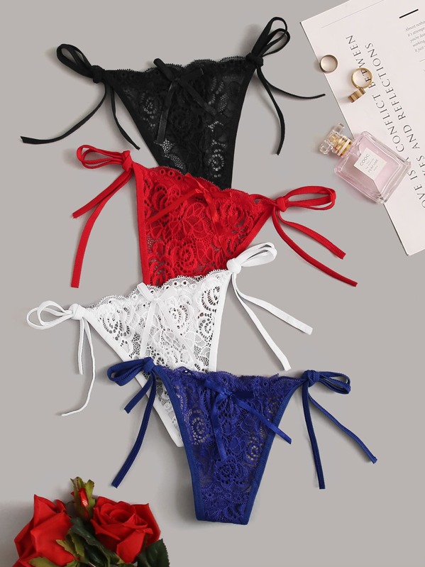 

4pack Floral Lace Panty Set, Multicolor