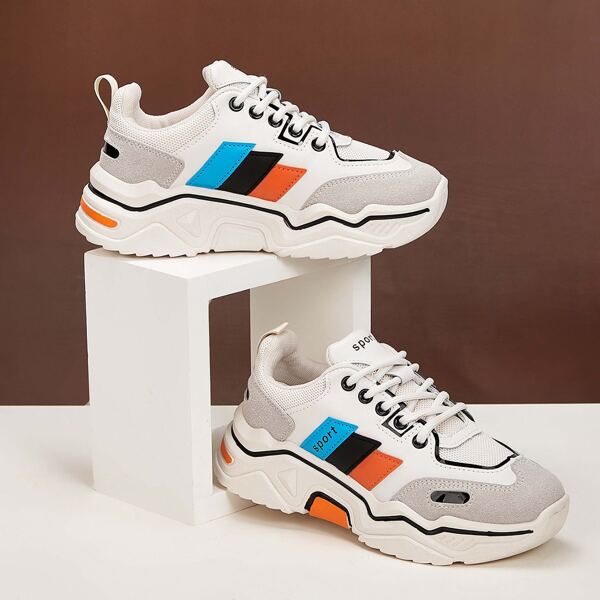 

Color Block Lace Up Chunky Sneakers