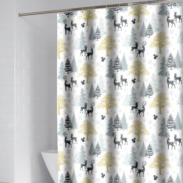 

Pine & Elk Print Shower Curtain, Multicolor