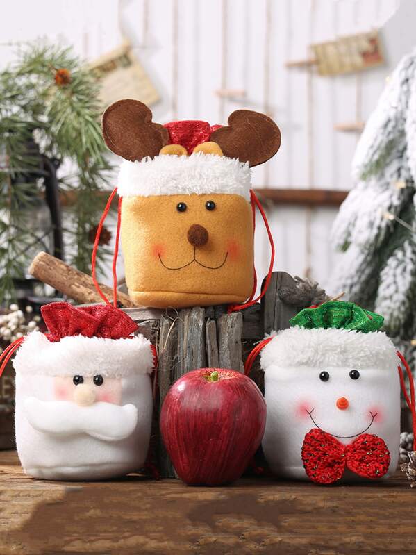

1pc Christmas Nonwoven Cloth Candy Bag, Multicolor