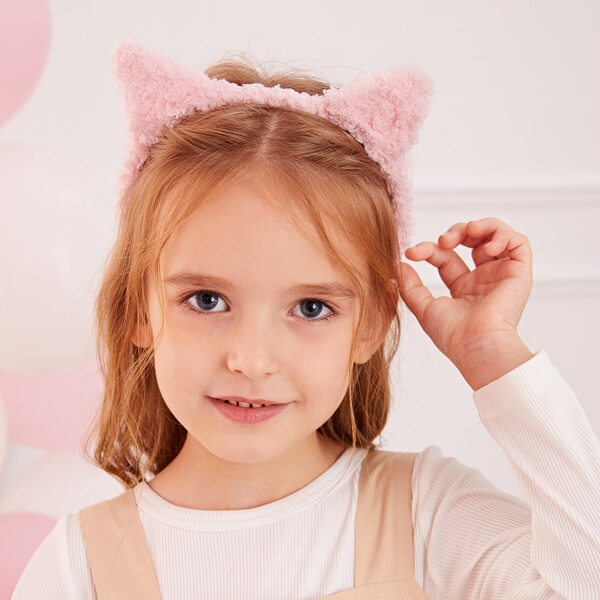 

2pcs Toddler Girls Fluffy Ear Headband, Multicolor
