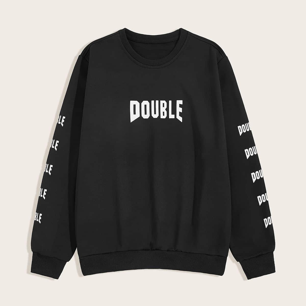 

Guys Letter Graphic Sweatshirt, Black