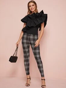 Top asymétrique à volants - Noir - Voir 3