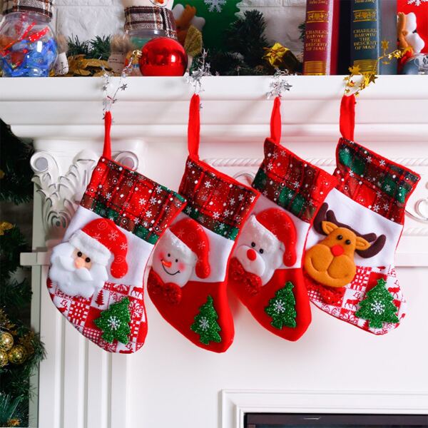 

1pc Christmas Stocking Decoration, Multicolor