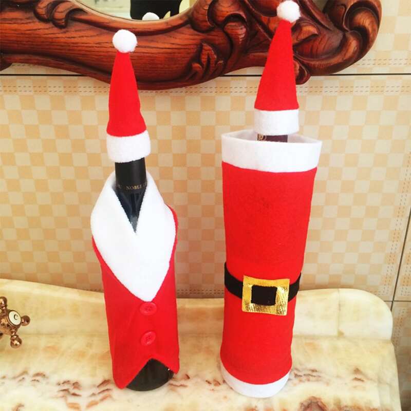 

1pc Christmas Bottle Cover, Red