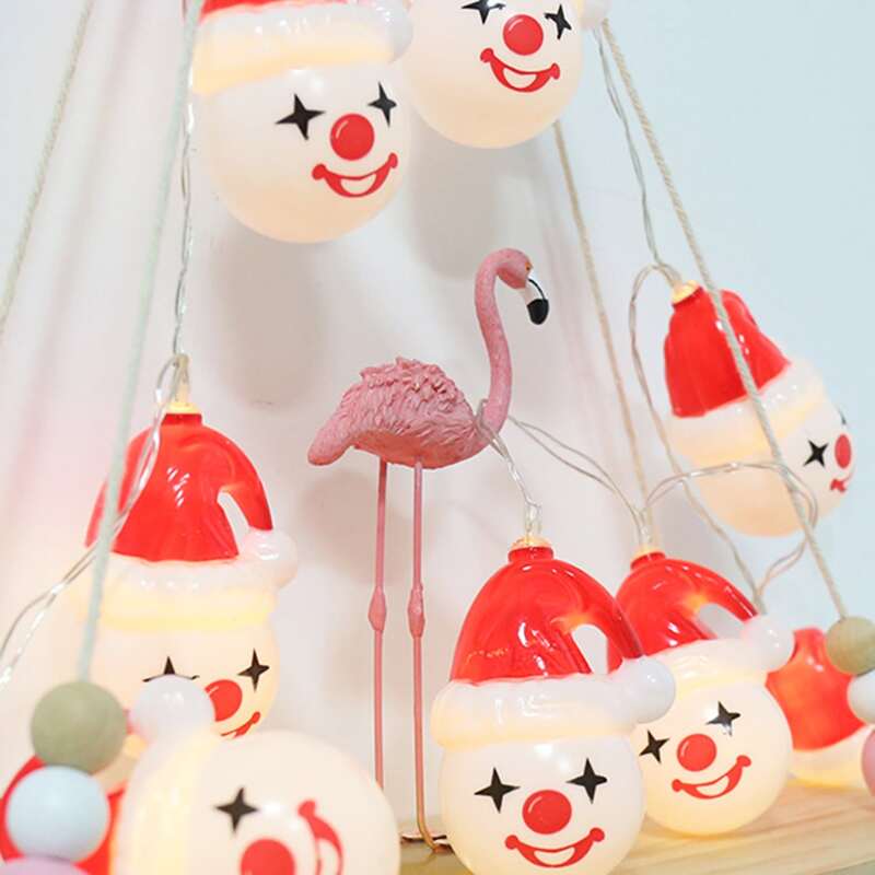 

10pcs Christmas Clown Bulb String Light, Red