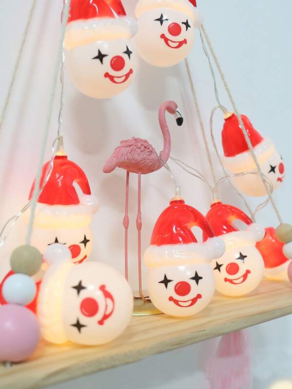 

10pcs Christmas Clown Bulb String Light, Red