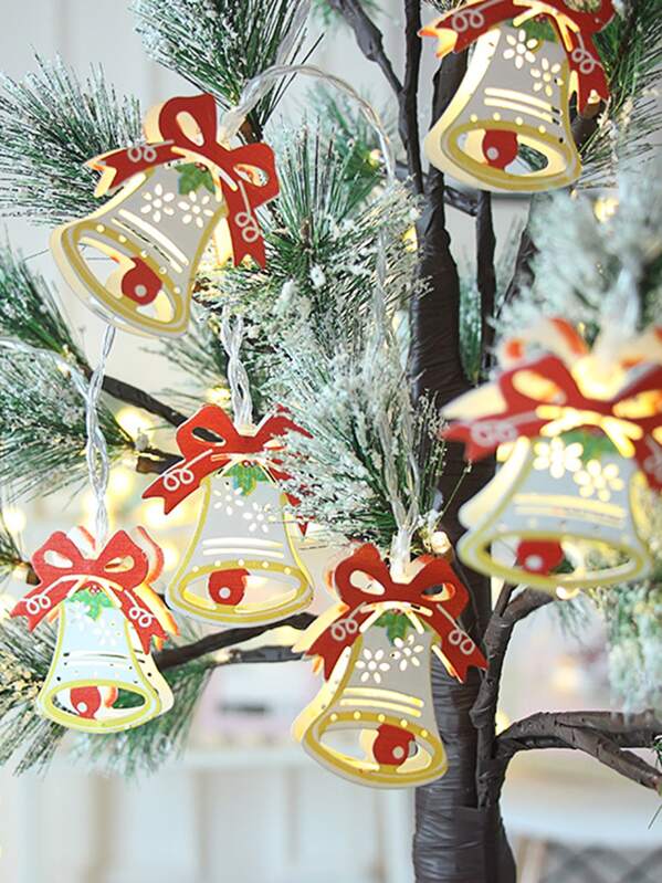 

10pcs Christmas Bell Bulb String Light, Multicolor
