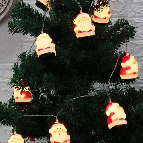 

10pcs Santa Claus Bulb String Light, Multicolor