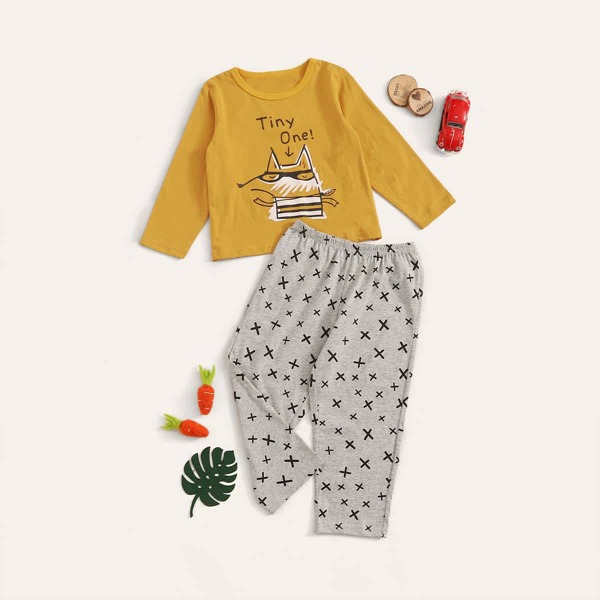 

Toddler Boys Cartoon Graphic PJ Set, Multicolor