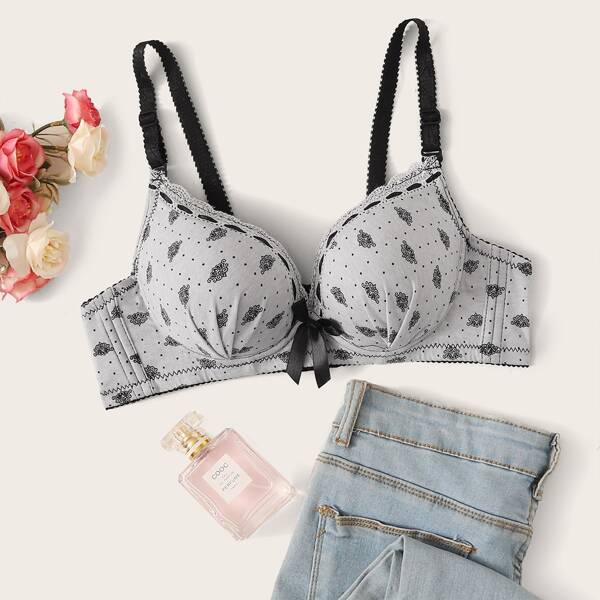 

Adjustable Strap Bra, Grey