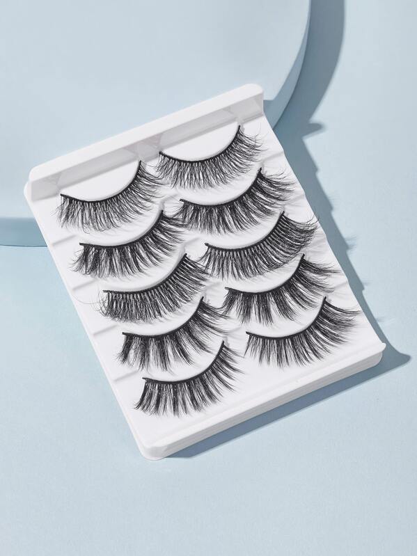 

5pairs 3D Natural Fake Eyelash, Black