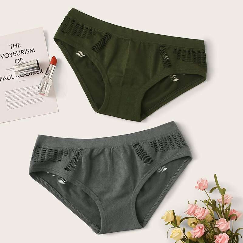 

2pack Hollow Out Panty Set, Multicolor