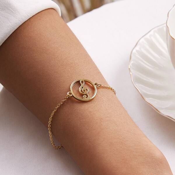 

1pc Music Note Bracelet, Gold