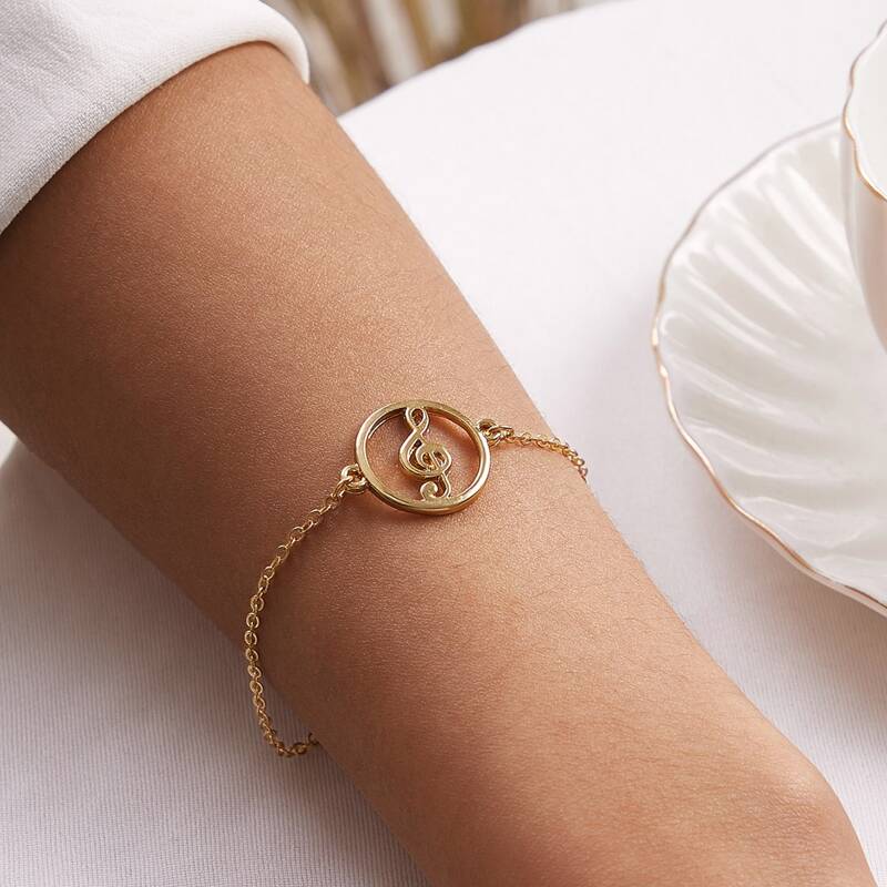 

1pc Music Note Bracelet, Gold