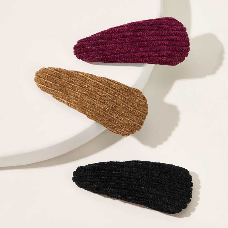 

3pcs Solid Hair Snap Clip, Multicolor