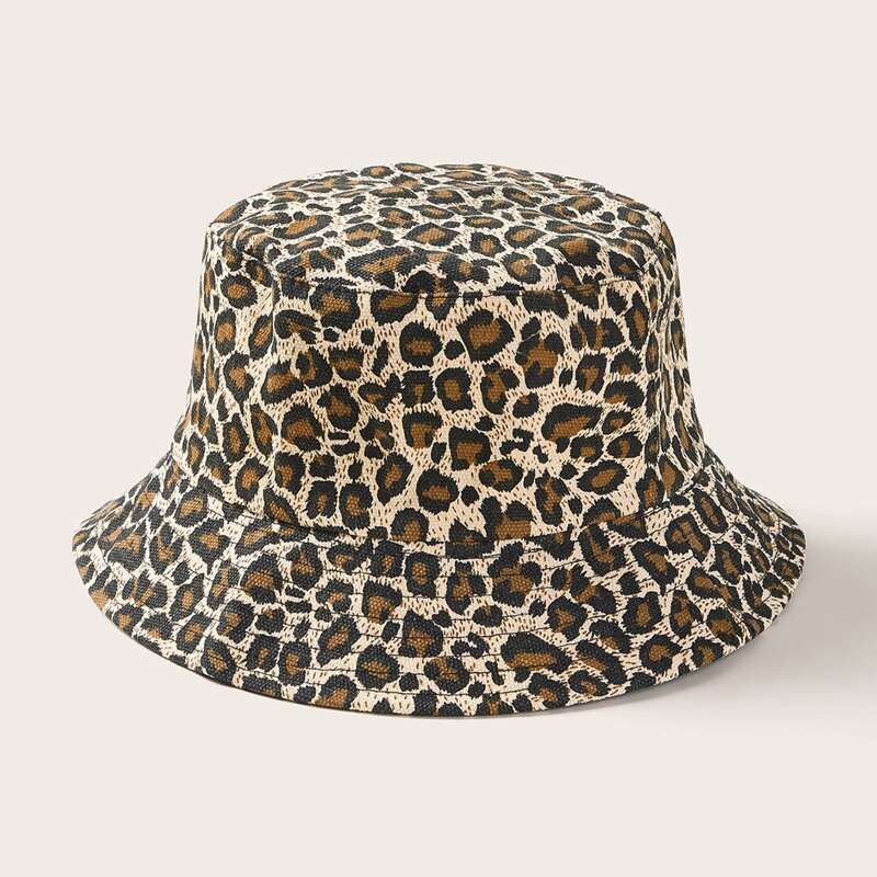 

Leopard Pattern Bucket Hat, Multicolor