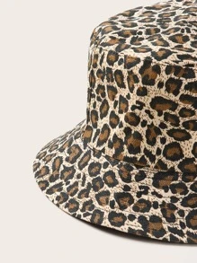 Leopard Pattern Bucket Hat - Multicolor - View 4