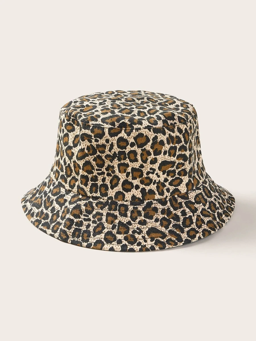 Leopard Pattern Bucket Hat - Multicolor - View 1