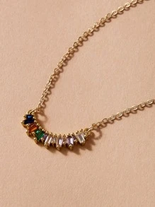 1pc Crystal Pendant Necklace Copper Jewelry - Multicolor - View 3