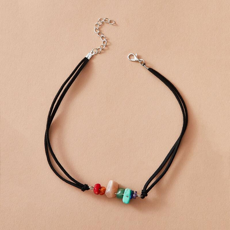 

1pc Stone Decor String Bracelet, Multicolor