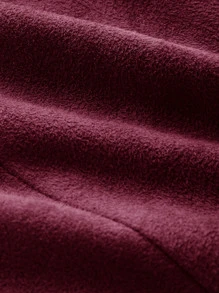 Suedette Button Front Mini Skirt - Burgundy - View 3