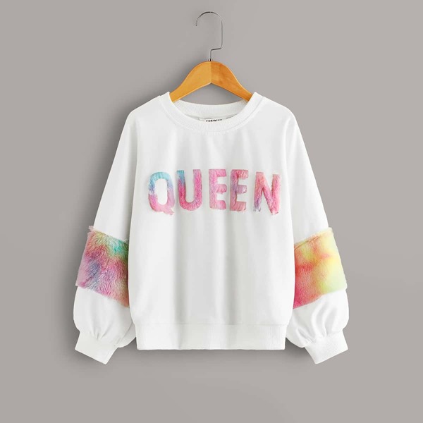 

Girls Tie Dye Pullover, White