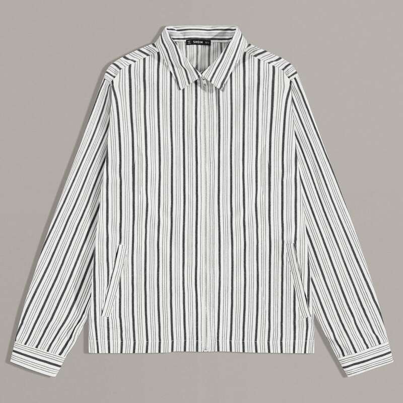 

Guys Zip Up Striped Jacket, Multicolor
