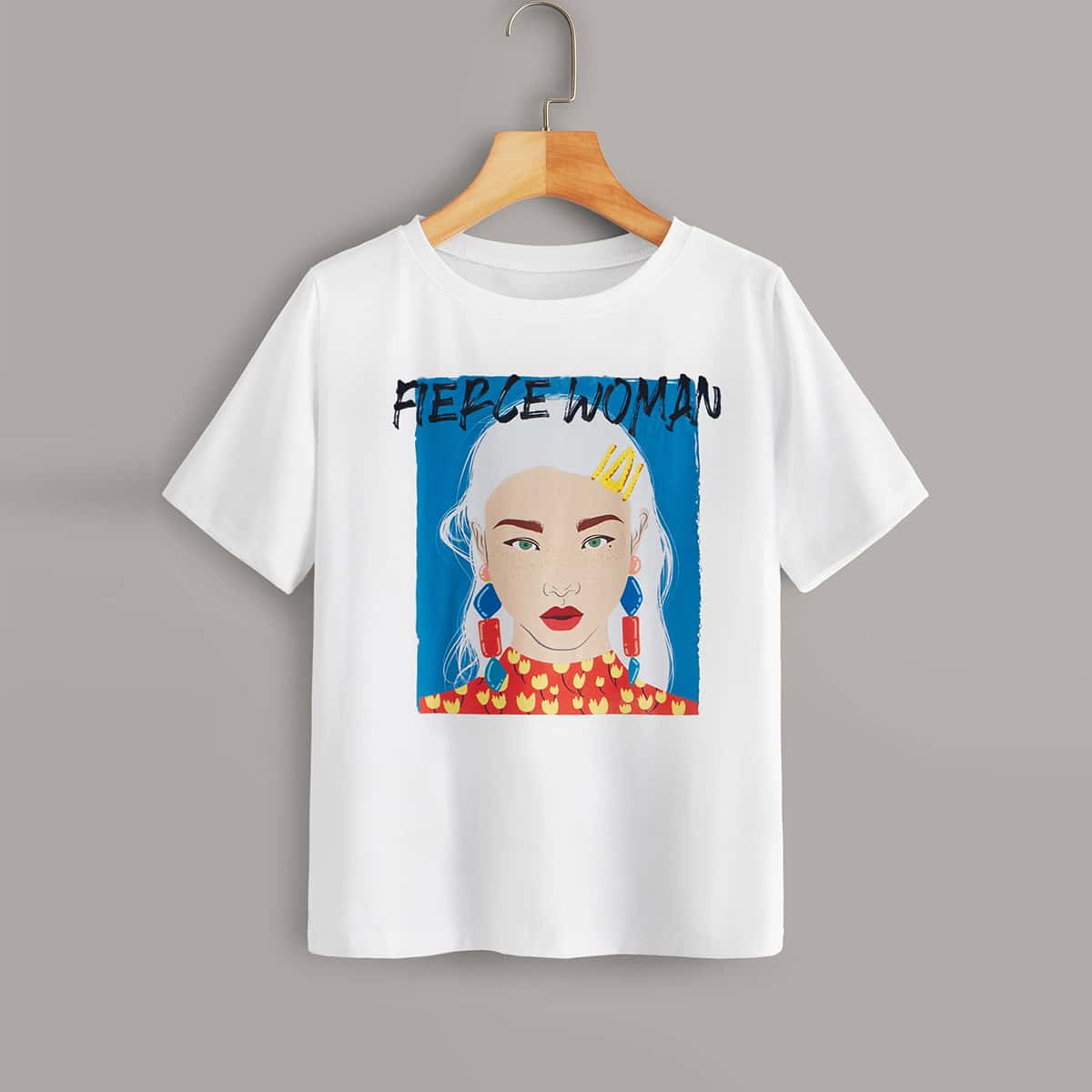 

Letter & Figure Graphic Short Sleeve Tee, White