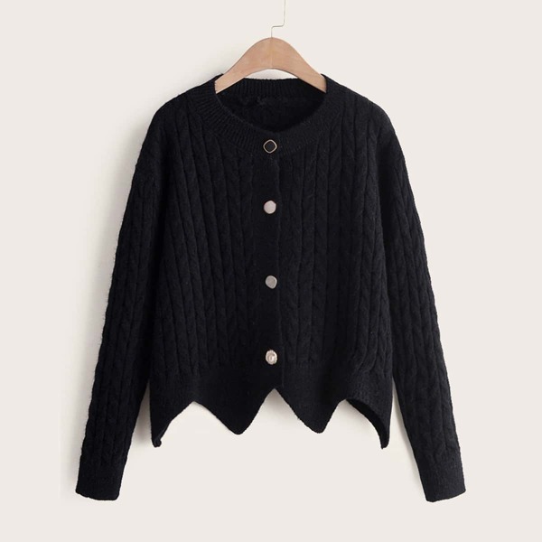 

Asymmetric Hem Button Through Cardigan
