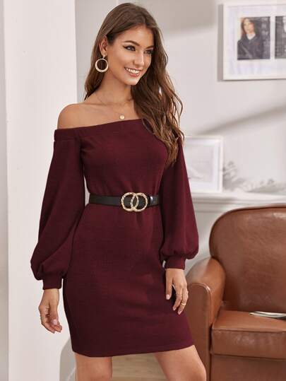 Robe col bardot (sans ceinture)
