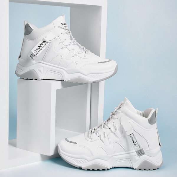 

Lace-up Front High Top Chunky Sneakers