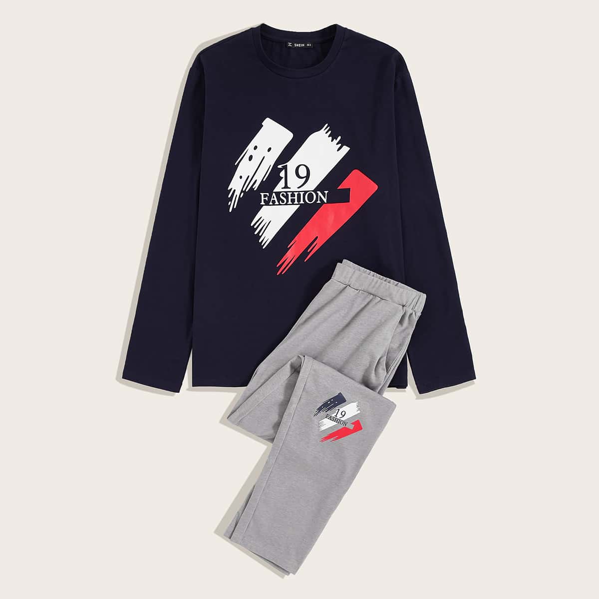 

Guys Number and Letter Graphic Tee and Pants PJ Set, Multicolor