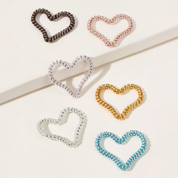 

Toddler Girls Heart Shaped Hair Tie 6pcs