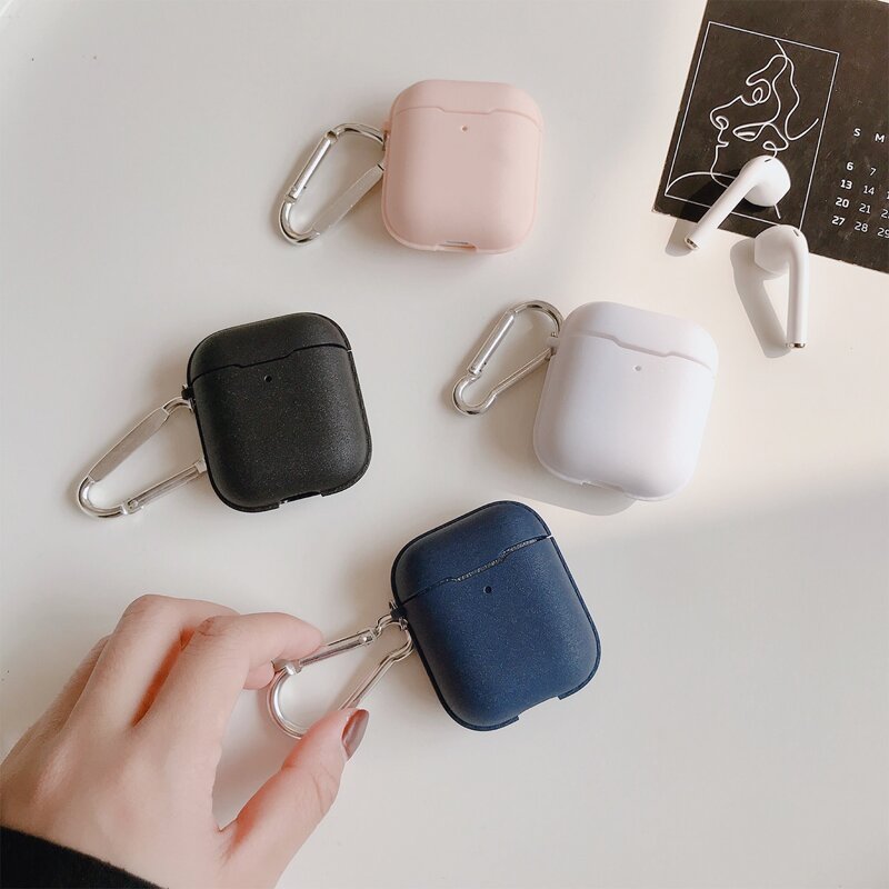 

1pc Solid Airpods Box Protector With Hook