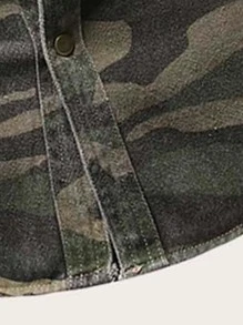 Camisa denim de hombres con estampado de camuflaje | Mode de Camisa denim de hombres con estampado de camuflaje | Mode de