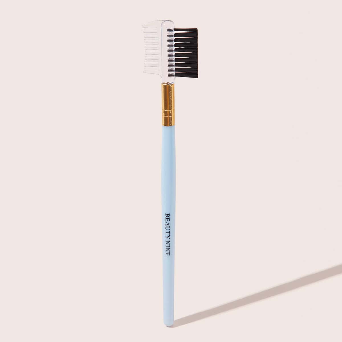 

1pc Slogan Pattern Duo Brow Brush, Blue