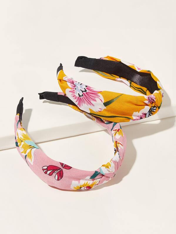 

2pcs Girls Ditsy Floral Pattern Headband, Multicolor