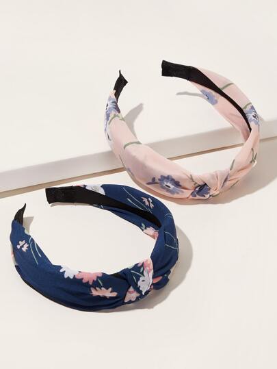2pcs Girls Ditsy Floral Pattern Headband