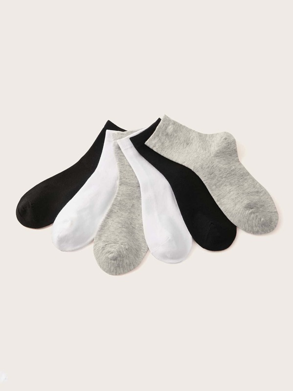 

Kids 3pairs Solid Socks, Multicolor